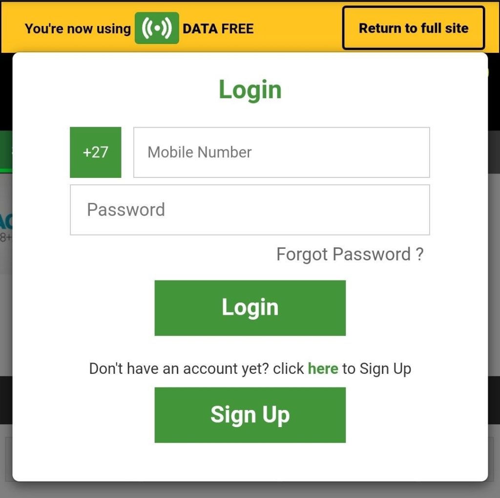 Betway login information